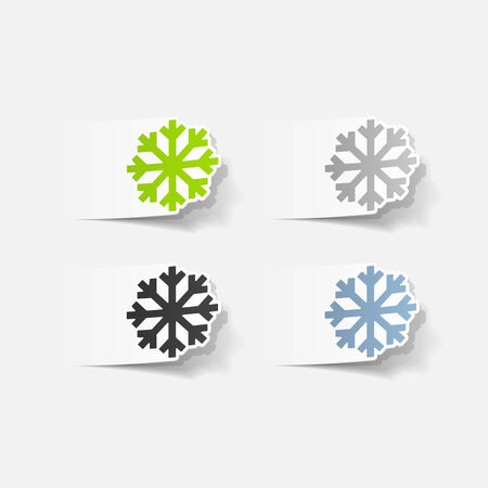realistic design element: snowflakeのイラスト素材