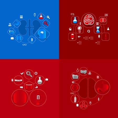 medicine sticker infographicのイラスト素材