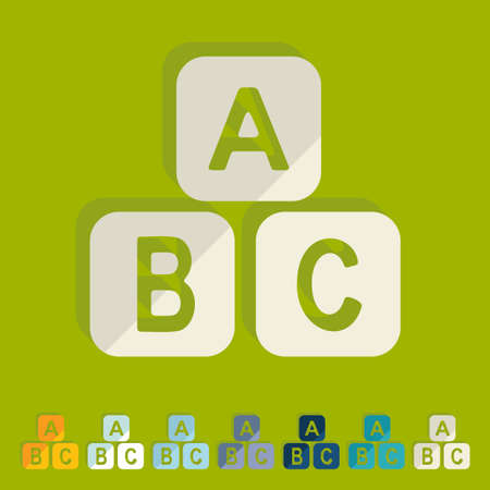 Flat design: toy cubeのイラスト素材