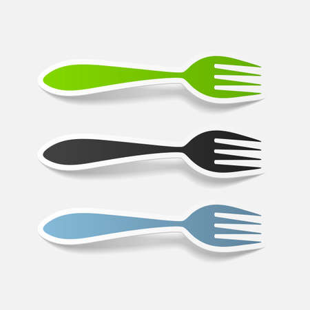 realistic design element: forkのイラスト素材
