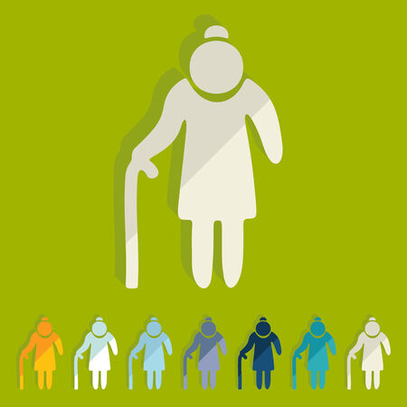 Flat design: grandmaのイラスト素材