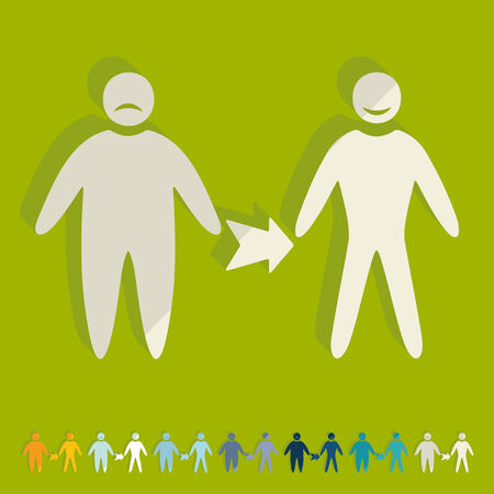 Flat design: weight lossのイラスト素材