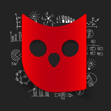 Drawing business formulas: owlのイラスト素材