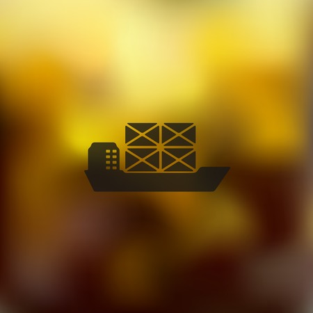 ship icon on blurred backgroundのイラスト素材