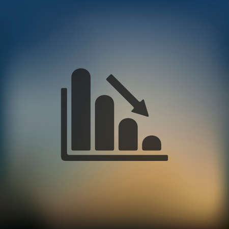 chart icon on blurred backgroundのイラスト素材