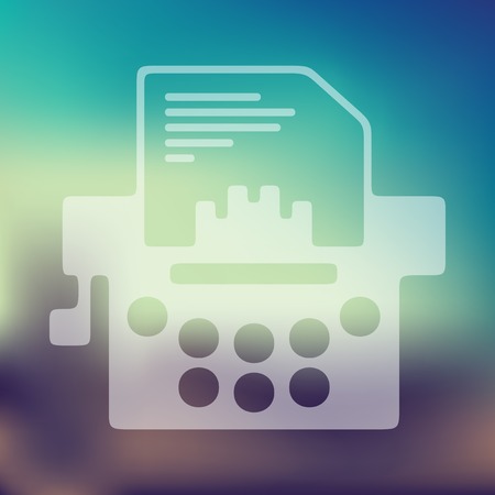 typewriter icon on blurred backgroundのイラスト素材