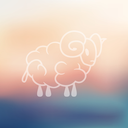 sheep icon on blurred backgroundのイラスト素材