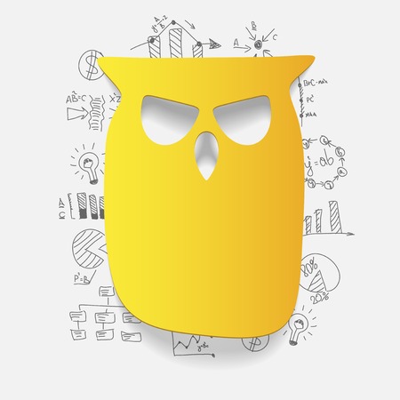 Drawing business formulas: owlのイラスト素材