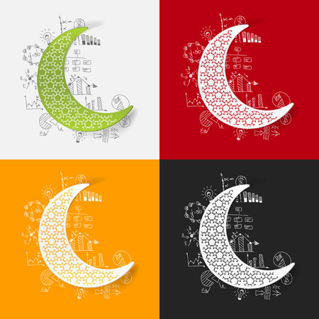 Drawing business formulas: moonのイラスト素材