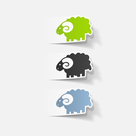 realistic design element: sheepのイラスト素材