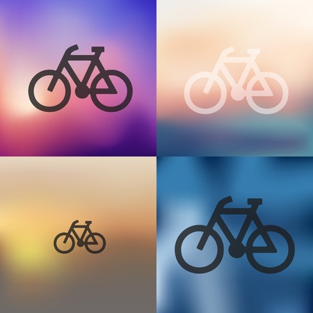bicycle icon on blurred backgroundのイラスト素材
