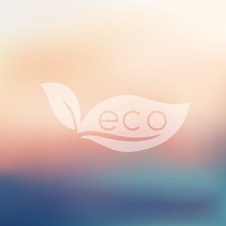 eco sign leaf icon on blurred backgroundのイラスト素材