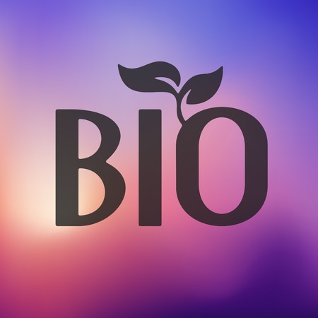 bio sign icon on blurred backgroundのイラスト素材