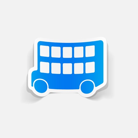 realistic design element: bus double deckerのイラスト素材