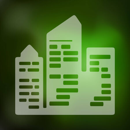 city skyscrapers icon on blurred backgroundのイラスト素材