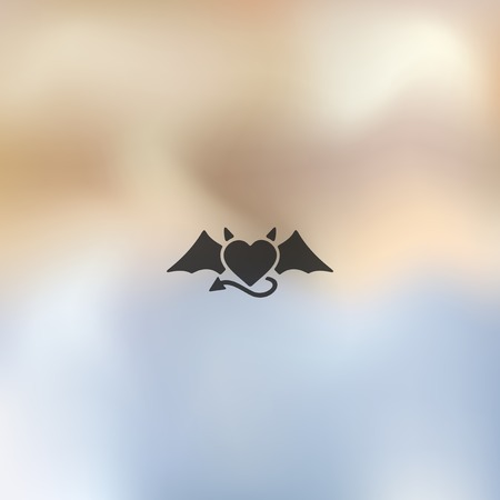 heart devil icon on blurred backgroundのイラスト素材