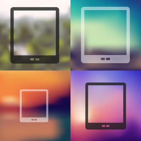 tablet icon on blurred backgroundのイラスト素材