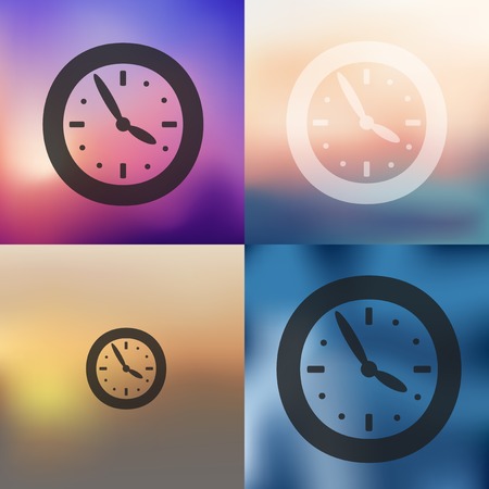 clock icon on blurred backgroundのイラスト素材