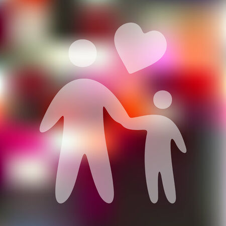 family icon on blurred backgroundのイラスト素材
