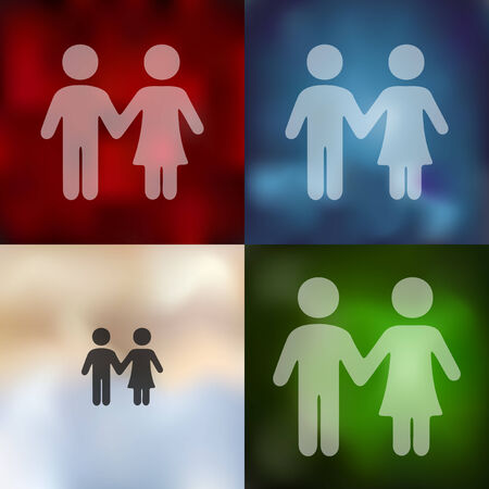couple in love icon on blurred backgroundのイラスト素材