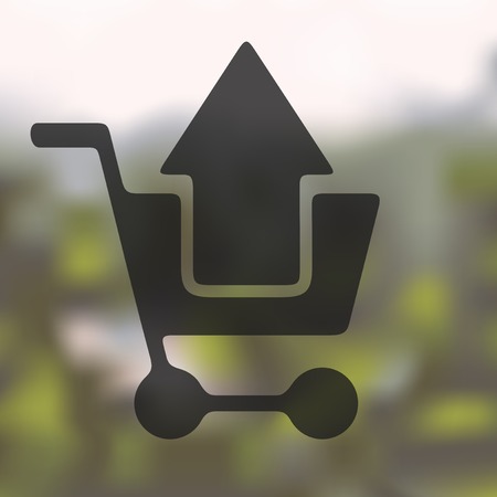 shopping icon on blurred backgroundのイラスト素材