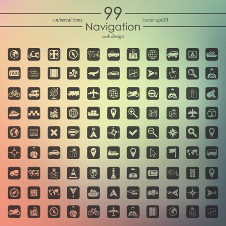 Set of navigation iconsのイラスト素材