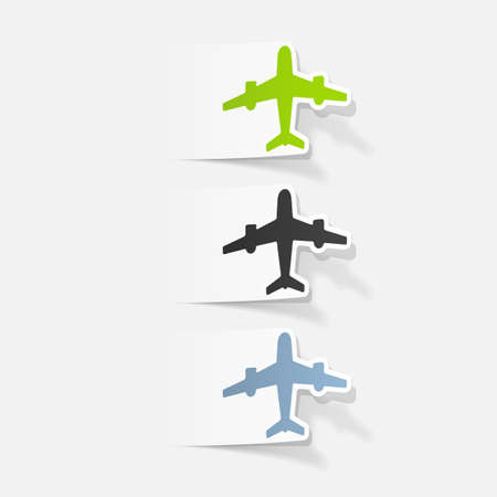 realistic design element: planeのイラスト素材