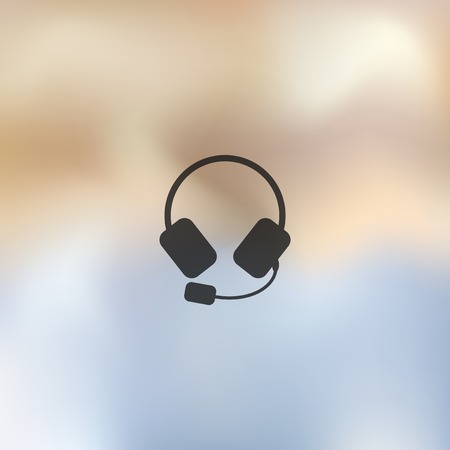 headphones icon on blurred backgroundのイラスト素材