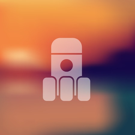 rocket icon on blurred backgroundのイラスト素材