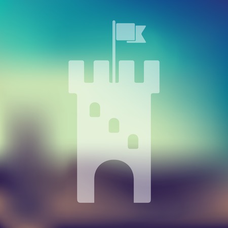 fortress icon on blurred backgroundのイラスト素材
