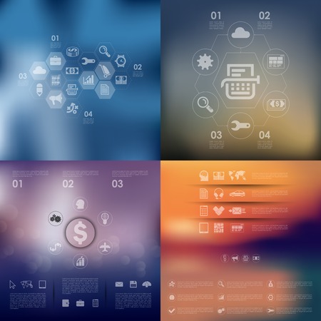 business infographic with unfocused backgroundのイラスト素材