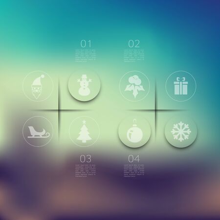 Christmas infographic with unfocused backgroundのイラスト素材