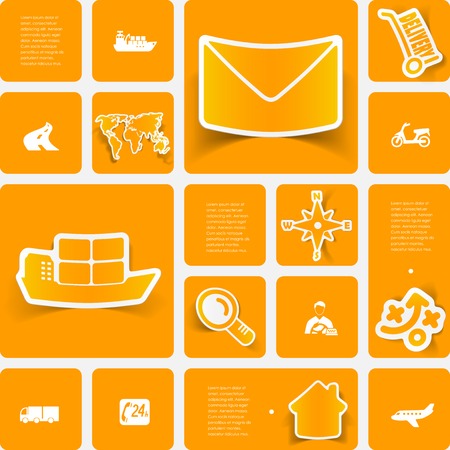 delivery sticker infographicのイラスト素材