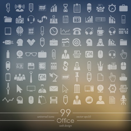 Set of office iconsのイラスト素材