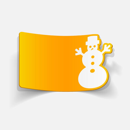 realistic design element: christmas snowmanのイラスト素材