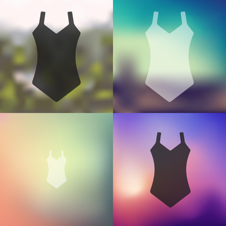 swimsuit icon on blurred backgroundのイラスト素材