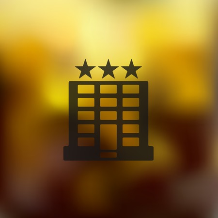 hotel icon on blurred backgroundのイラスト素材