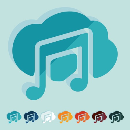 Flat design: musical noteのイラスト素材