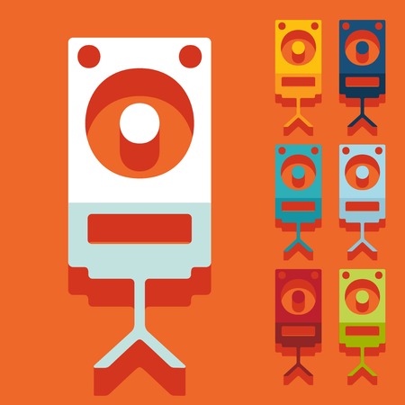 Flat design: large audio speakerのイラスト素材