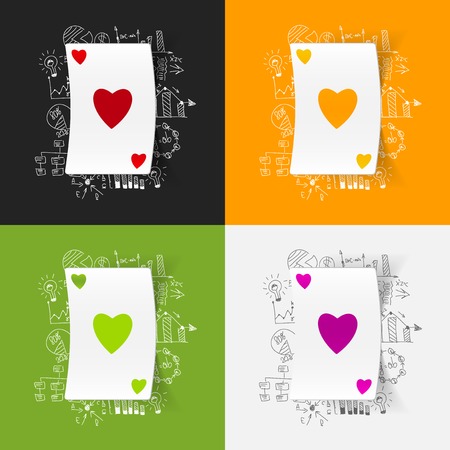 Drawing business formulas: playing cardのイラスト素材