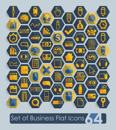Set of business flat iconsのイラスト素材