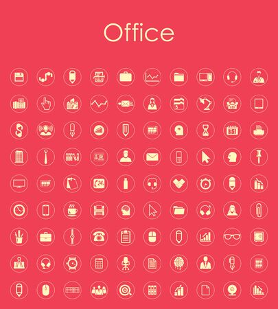 Set of office simple iconsのイラスト素材