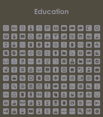 Set of education simple iconsのイラスト素材