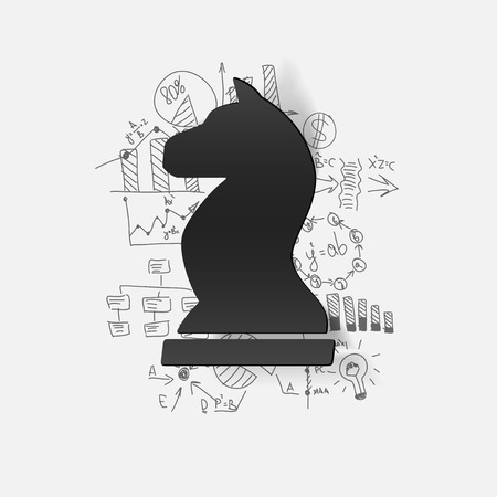 Drawing business formulas: chessのイラスト素材