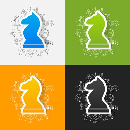 Drawing business formulas: chessのイラスト素材