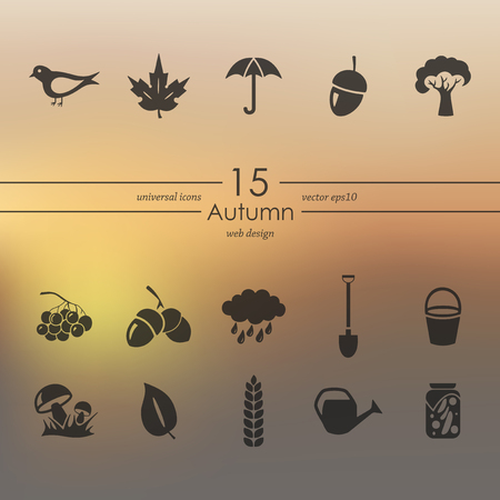 Set of autumn iconsのイラスト素材