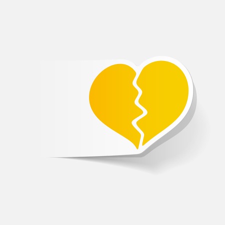 realistic design element: broken heartのイラスト素材