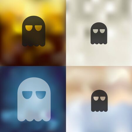 ghost icon on blurred backgroundのイラスト素材