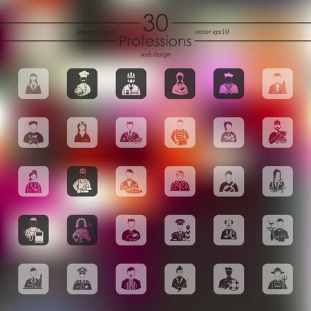 Set of professions iconsのイラスト素材