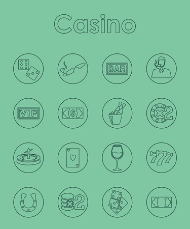 Set of casino simple iconsのイラスト素材